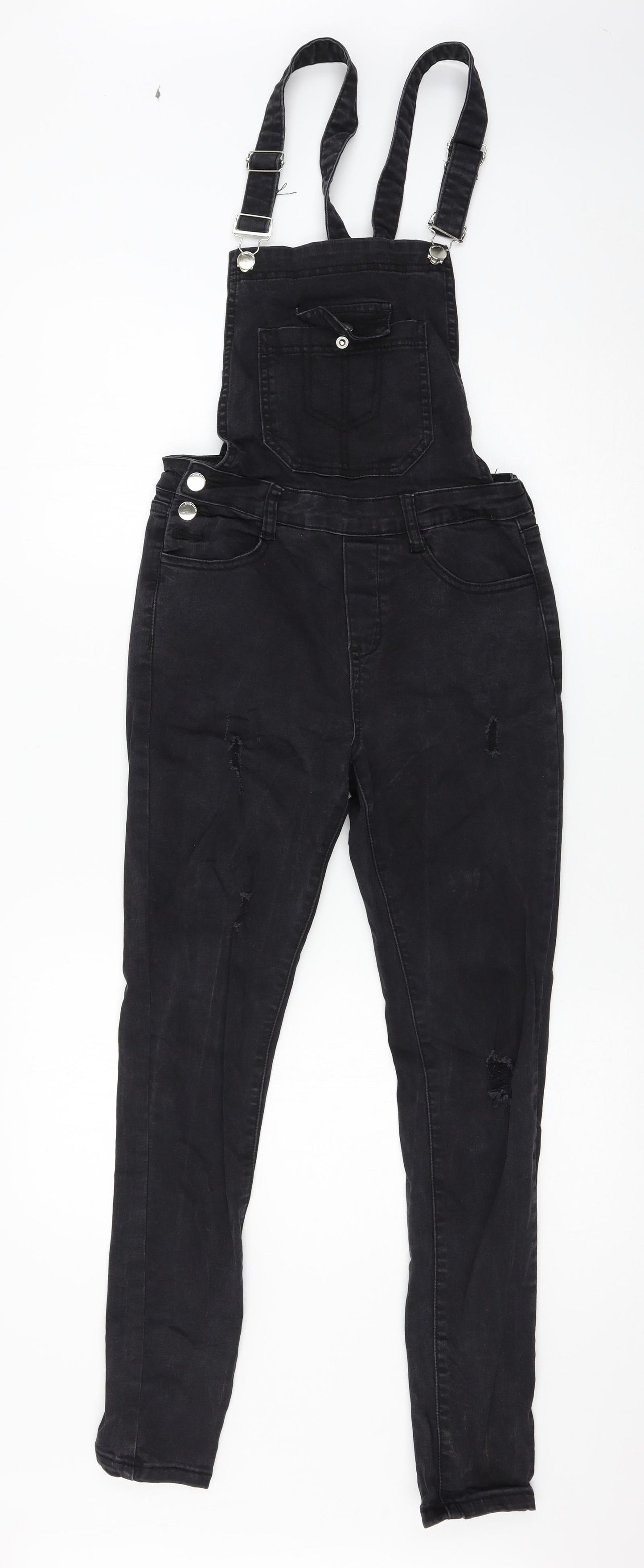 Sinsay Womens Grey  Denim Dungaree One-Piece Size 8 L26 in