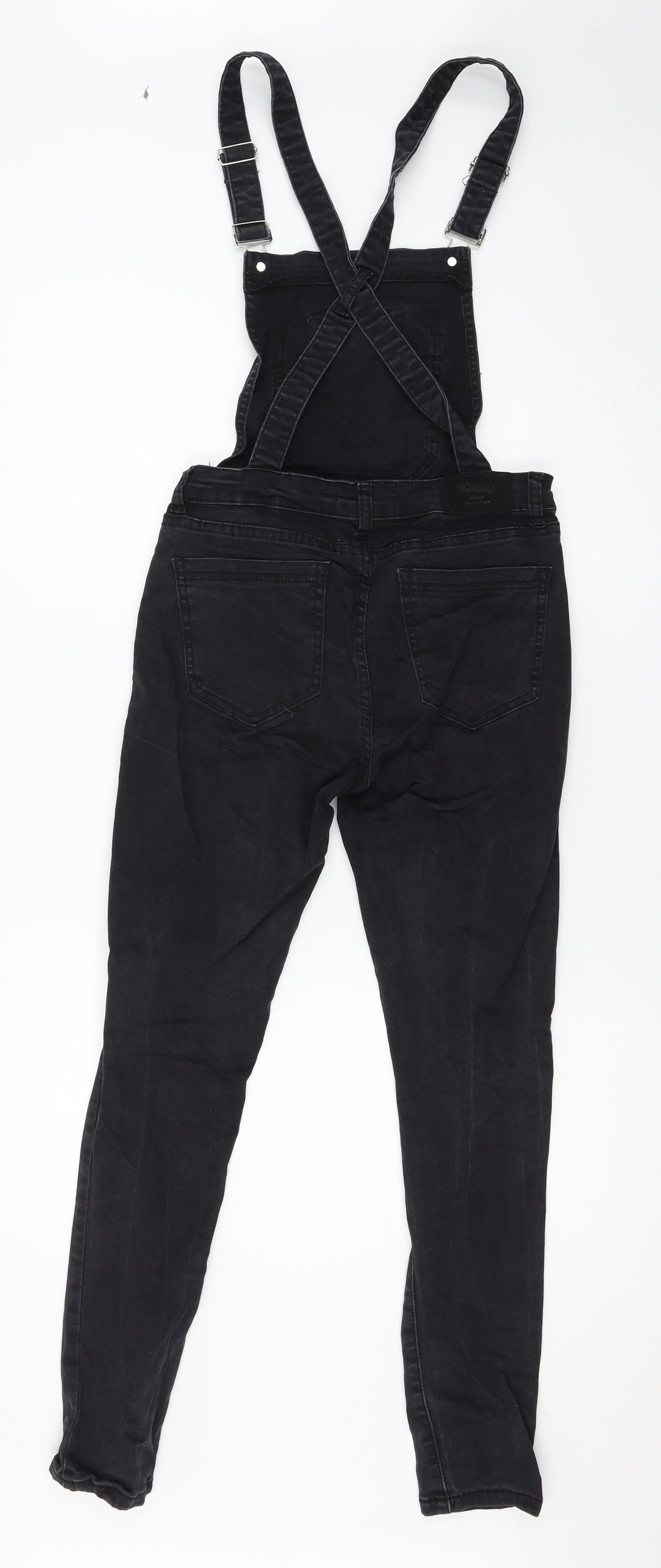 Sinsay Womens Grey  Denim Dungaree One-Piece Size 8 L26 in