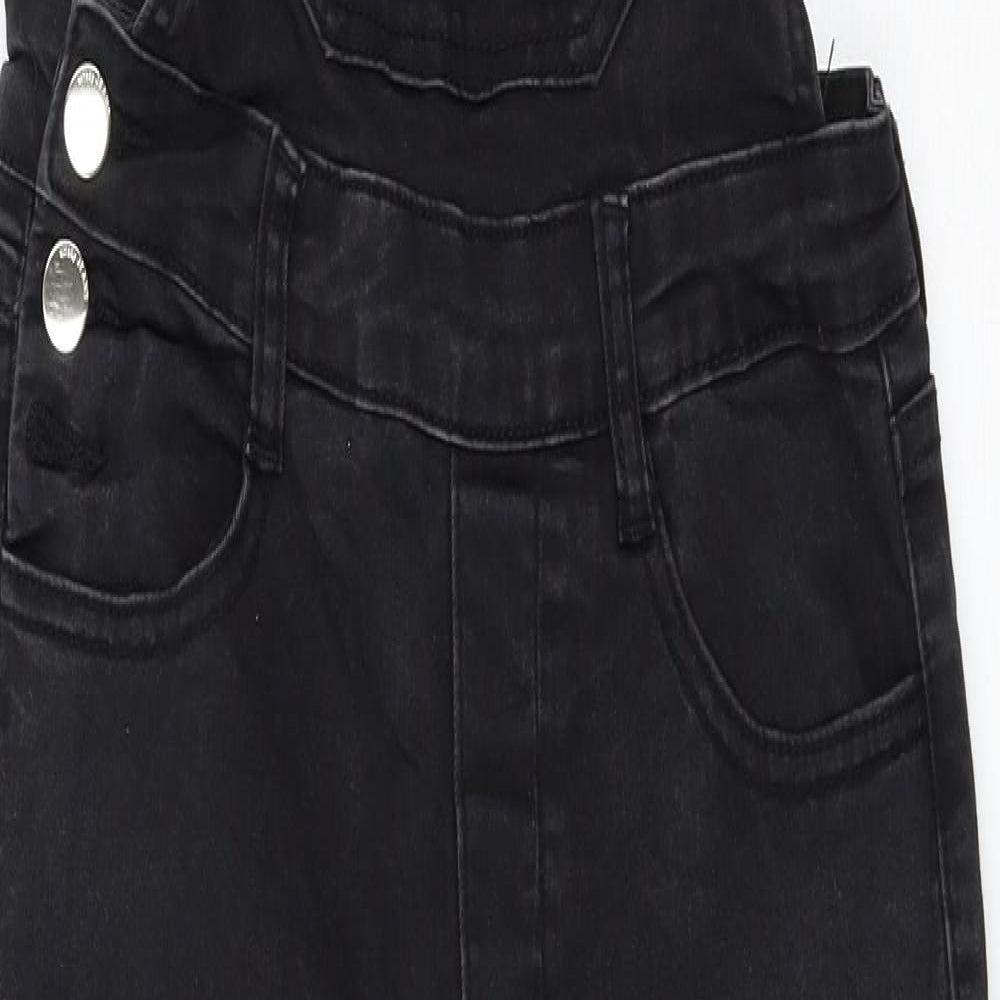 Sinsay Womens Grey  Denim Dungaree One-Piece Size 8 L26 in