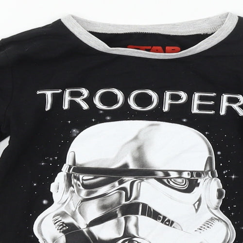 Character.com Boys Black Geometric Jersey  Pyjama Top Size 5 Years  - Storm Trooper