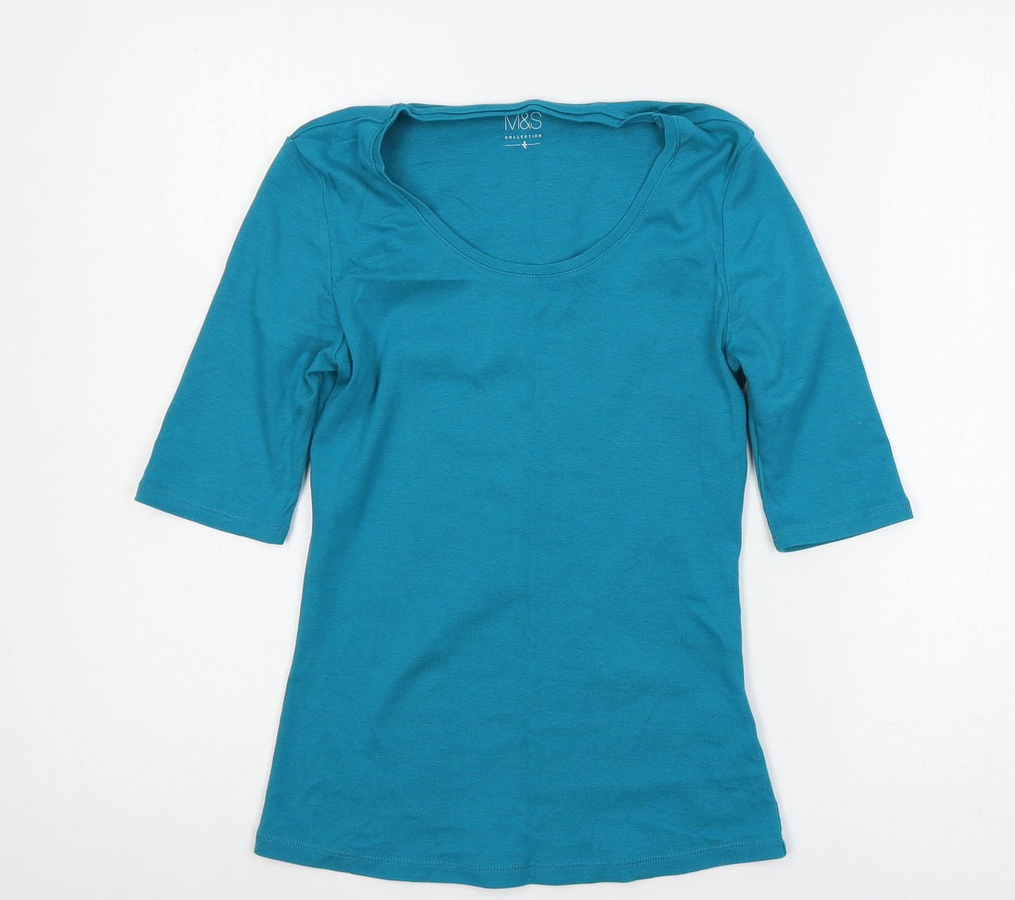 Marks and Spencer Womens Blue  Jersey Basic T-Shirt Size 8