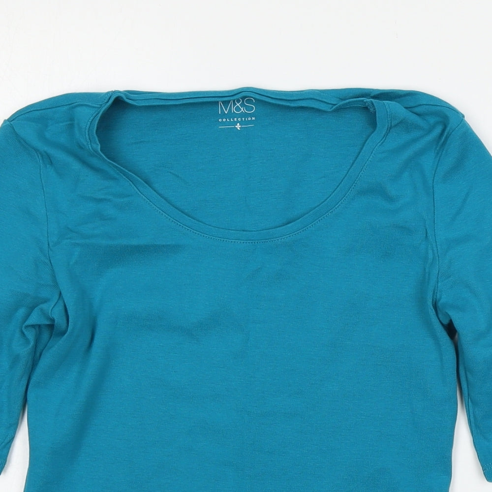 Marks and Spencer Womens Blue  Jersey Basic T-Shirt Size 8