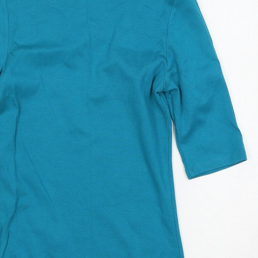 Marks and Spencer Womens Blue  Jersey Basic T-Shirt Size 8