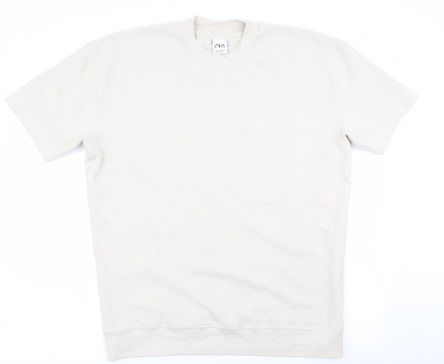 Zara Mens Beige    T-Shirt Size M