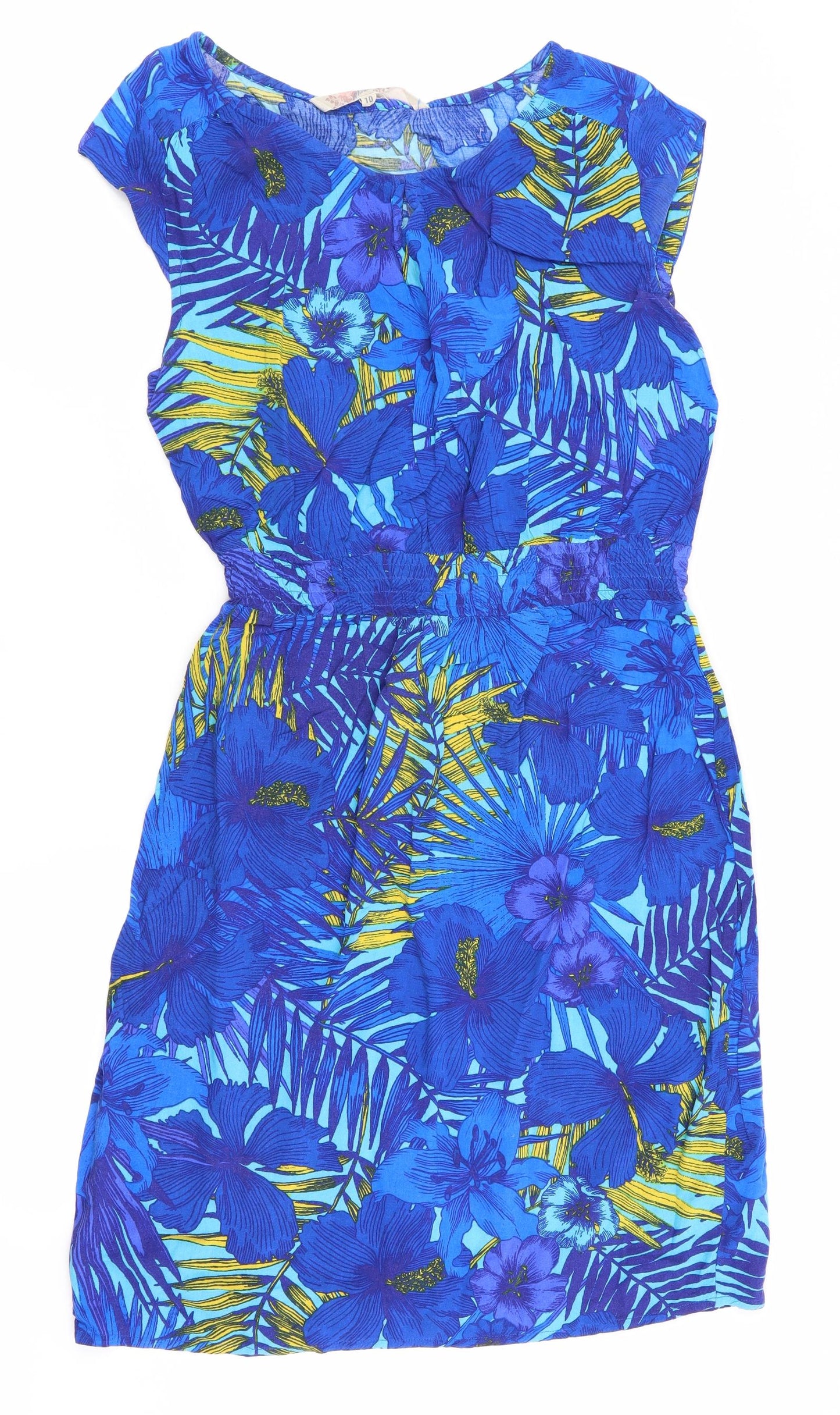 montaray Womens Blue Floral  Fit & Flare  Size 10