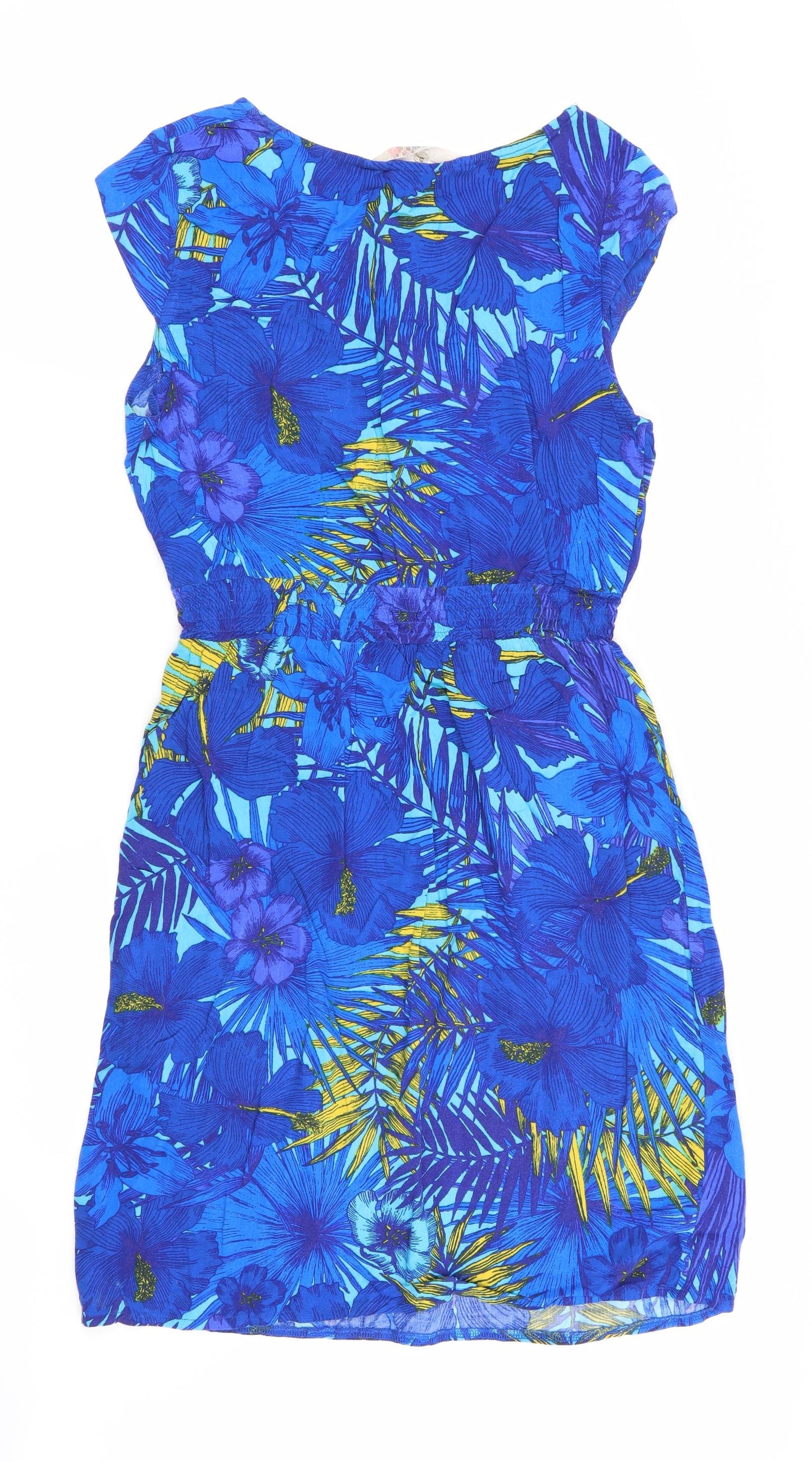 montaray Womens Blue Floral  Fit & Flare  Size 10