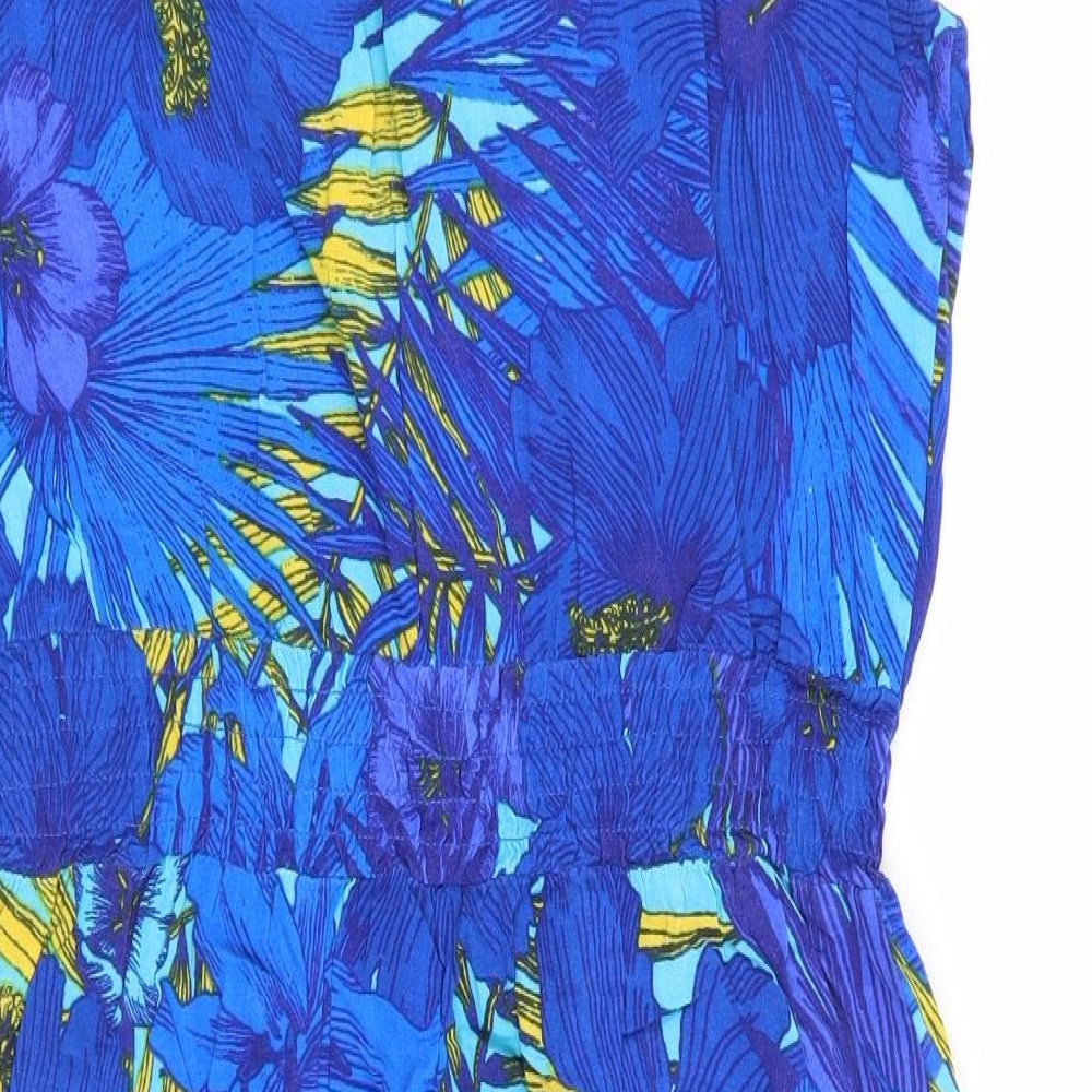 montaray Womens Blue Floral  Fit & Flare  Size 10