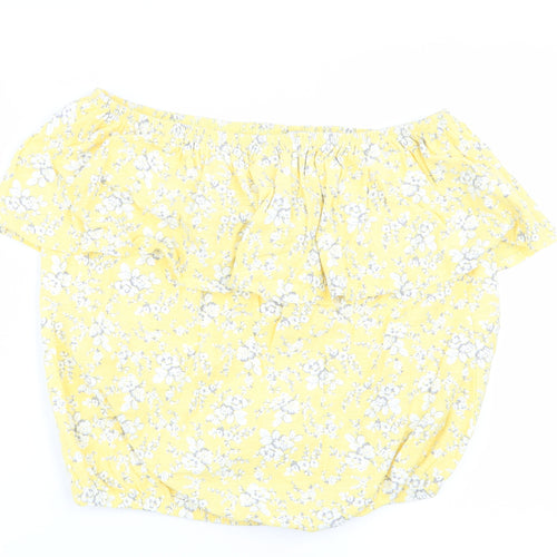 NEXT Womens Yellow Floral  Basic Blouse Size 10