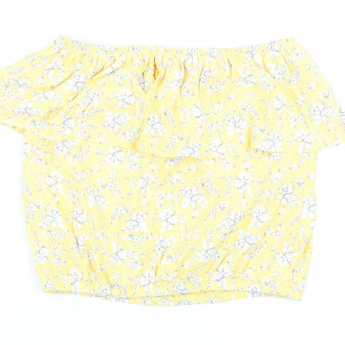 NEXT Womens Yellow Floral  Basic Blouse Size 10