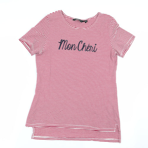 Dorothy Perkins Womens Multicoloured Striped  Basic T-Shirt Size 10