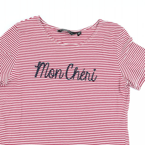 Dorothy Perkins Womens Multicoloured Striped  Basic T-Shirt Size 10