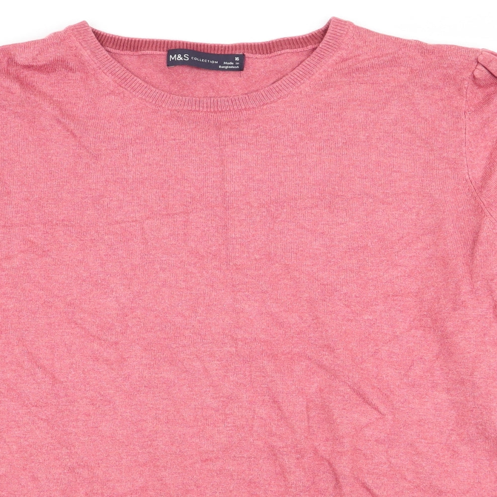 M&S Womens Red   Pullover Jumper Size 16