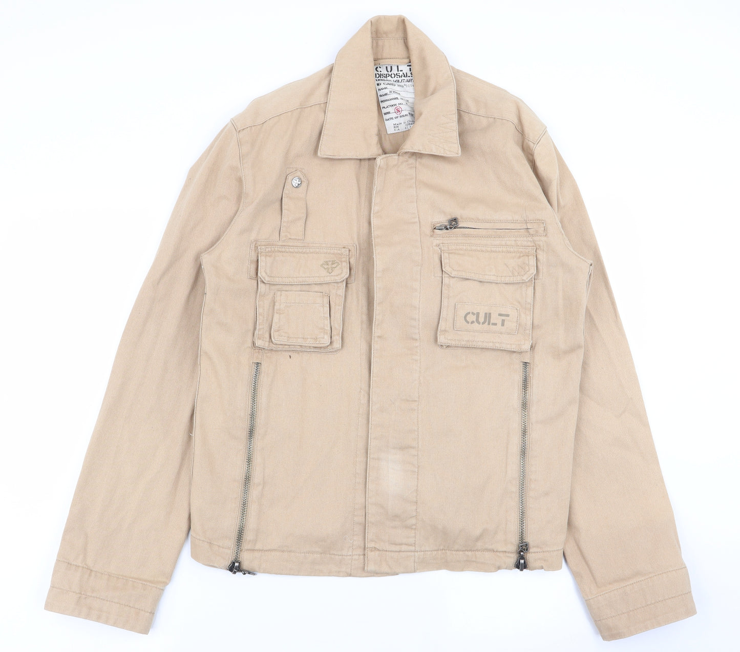 cult Mens Beige   Jacket Coat Size S