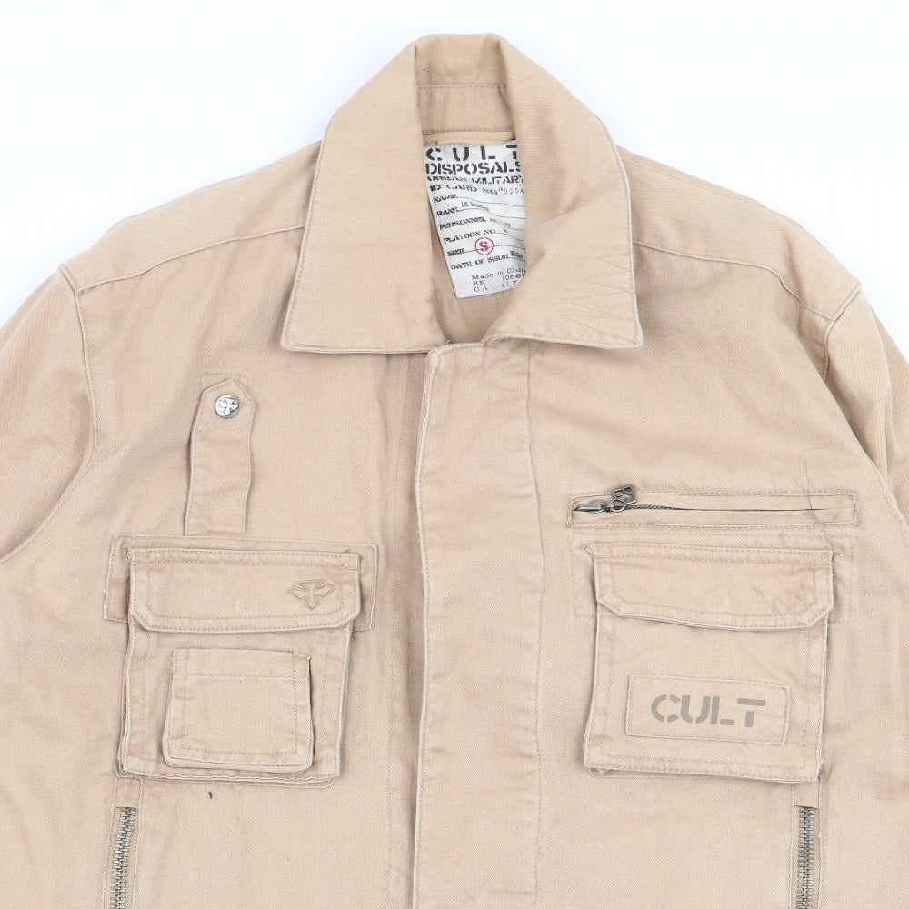 cult Mens Beige   Jacket Coat Size S