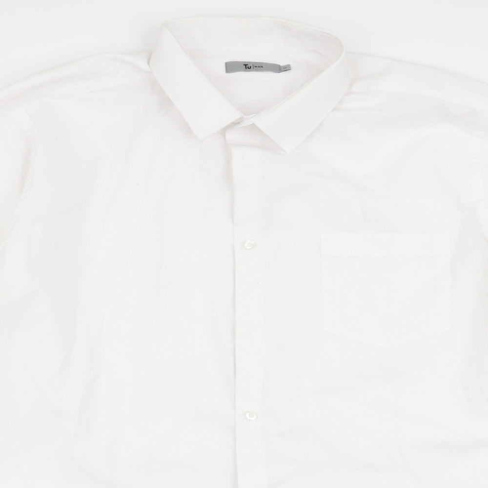 TU Mens White    Dress Shirt Size 17