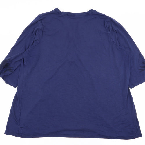 Asda George Womens Blue Floral  Basic T-Shirt Size 22