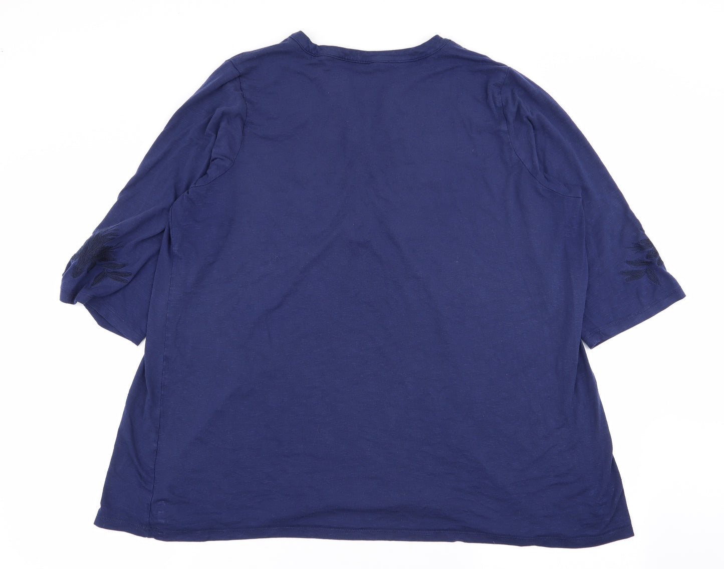 Asda George Womens Blue Floral  Basic T-Shirt Size 22