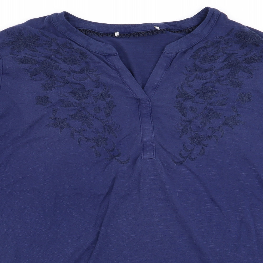 Asda George Womens Blue Floral  Basic T-Shirt Size 22