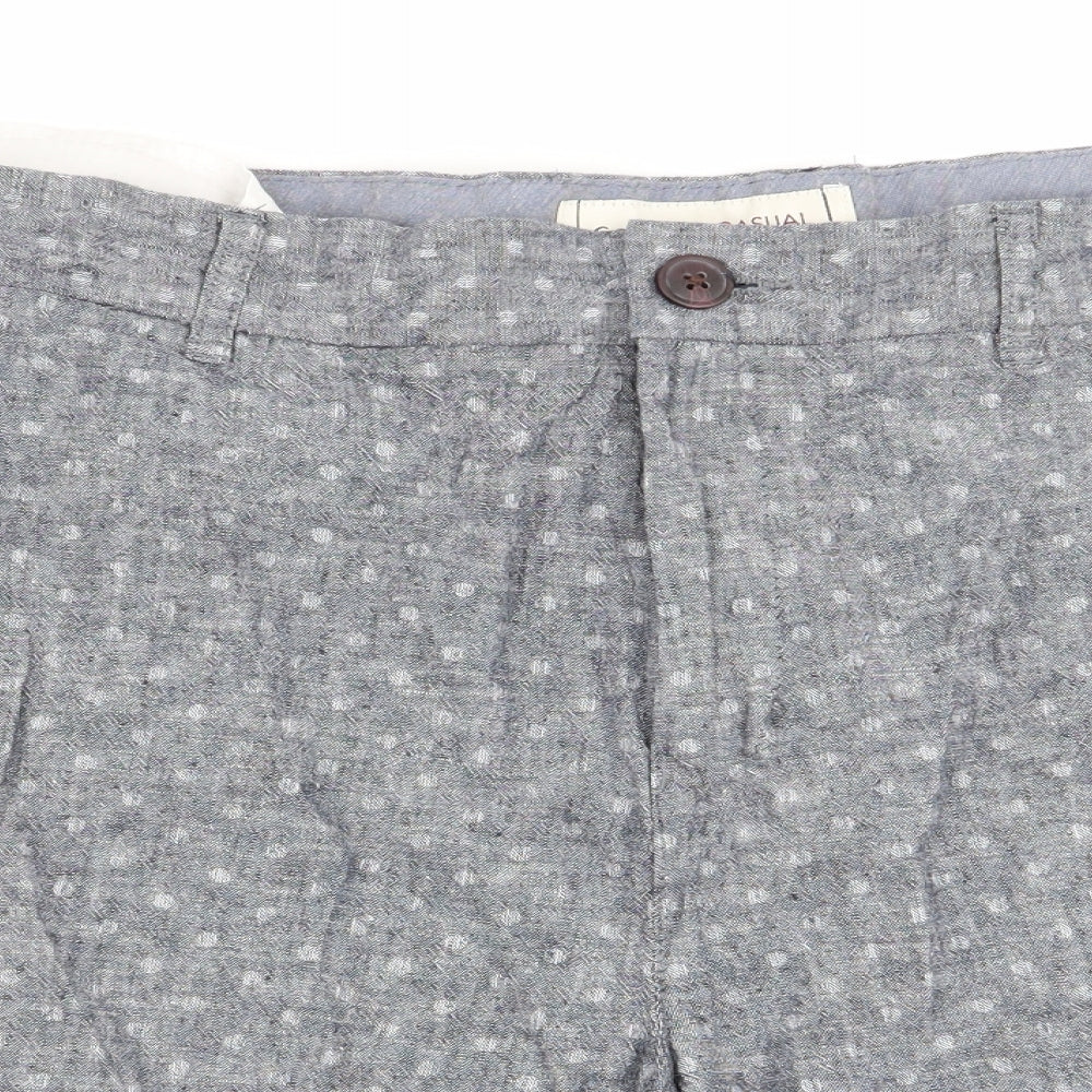 Asda George Mens Grey Polka Dot  Chino Shorts Size 40 in