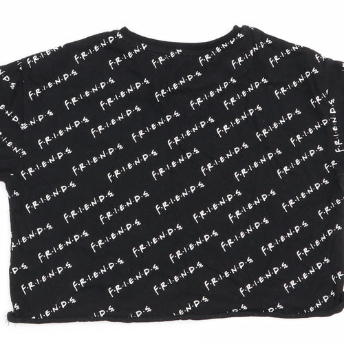 Asda George Girls Black Geometric  Basic T-Shirt Size 10-11 Years  - friends