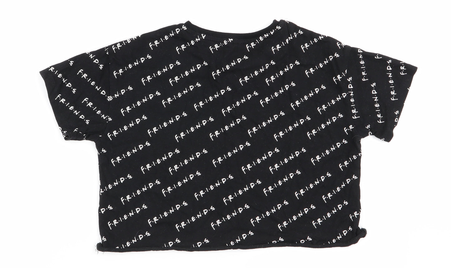 Asda George Girls Black Geometric  Basic T-Shirt Size 10-11 Years  - friends