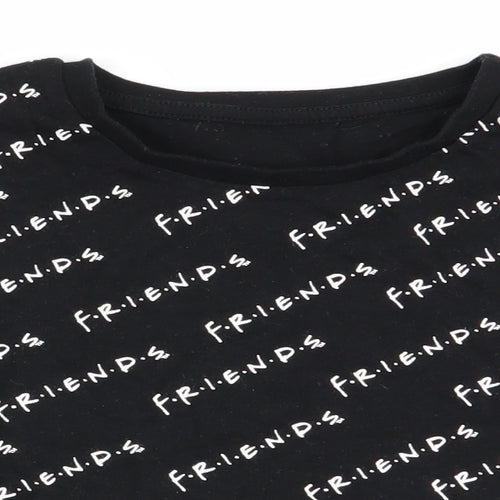 Asda George Girls Black Geometric  Basic T-Shirt Size 10-11 Years  - friends