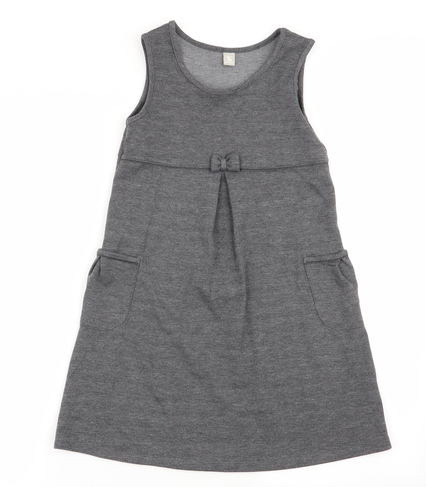 TU Girls Grey   Fit & Flare  Size 8 Years  - school dress