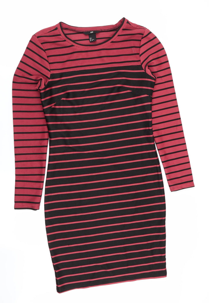 H&M Womens Multicoloured Striped  Fit & Flare  Size 8