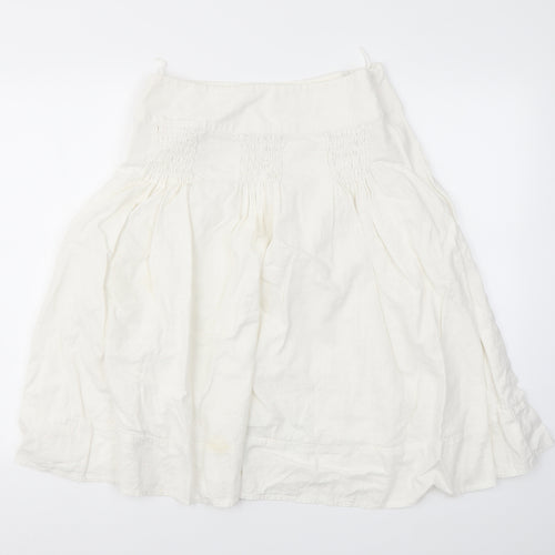 M&S Womens White   Flare Skirt Size 10