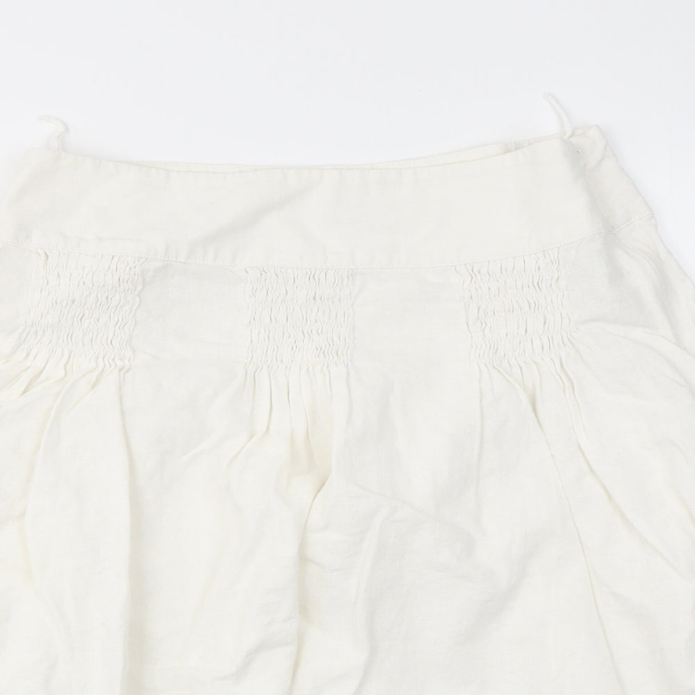 M&S Womens White   Flare Skirt Size 10
