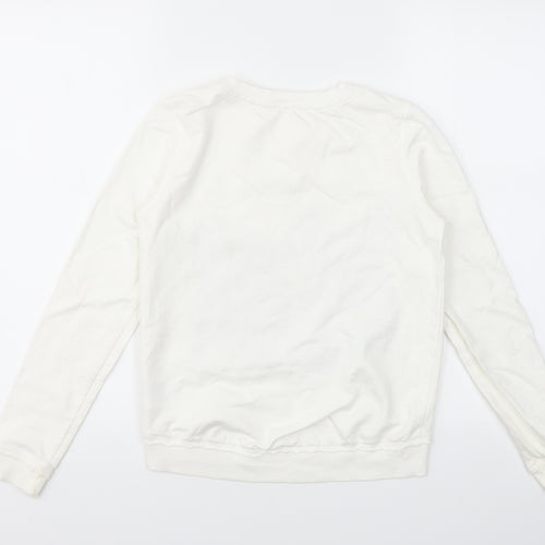 H&M Girls White Animal Print  Pullover Sweatshirt Size 12-13 Years