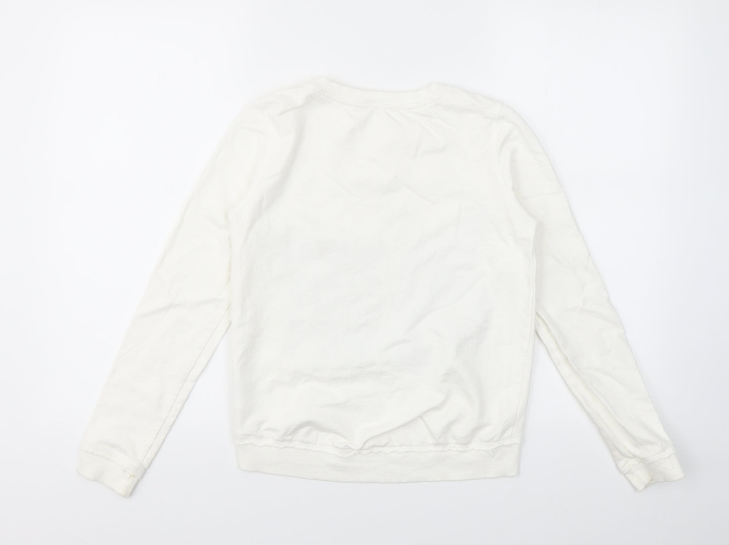 H&M Girls White Animal Print  Pullover Sweatshirt Size 12-13 Years
