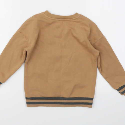 George Boys Brown Animal Print  Pullover Jumper Size 3-4 Years