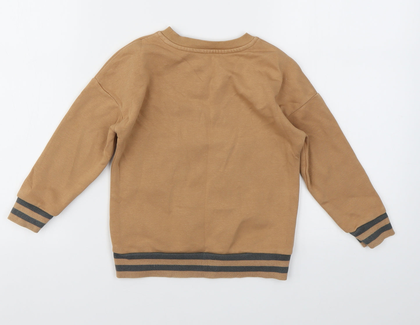 George Boys Brown Animal Print  Pullover Jumper Size 3-4 Years