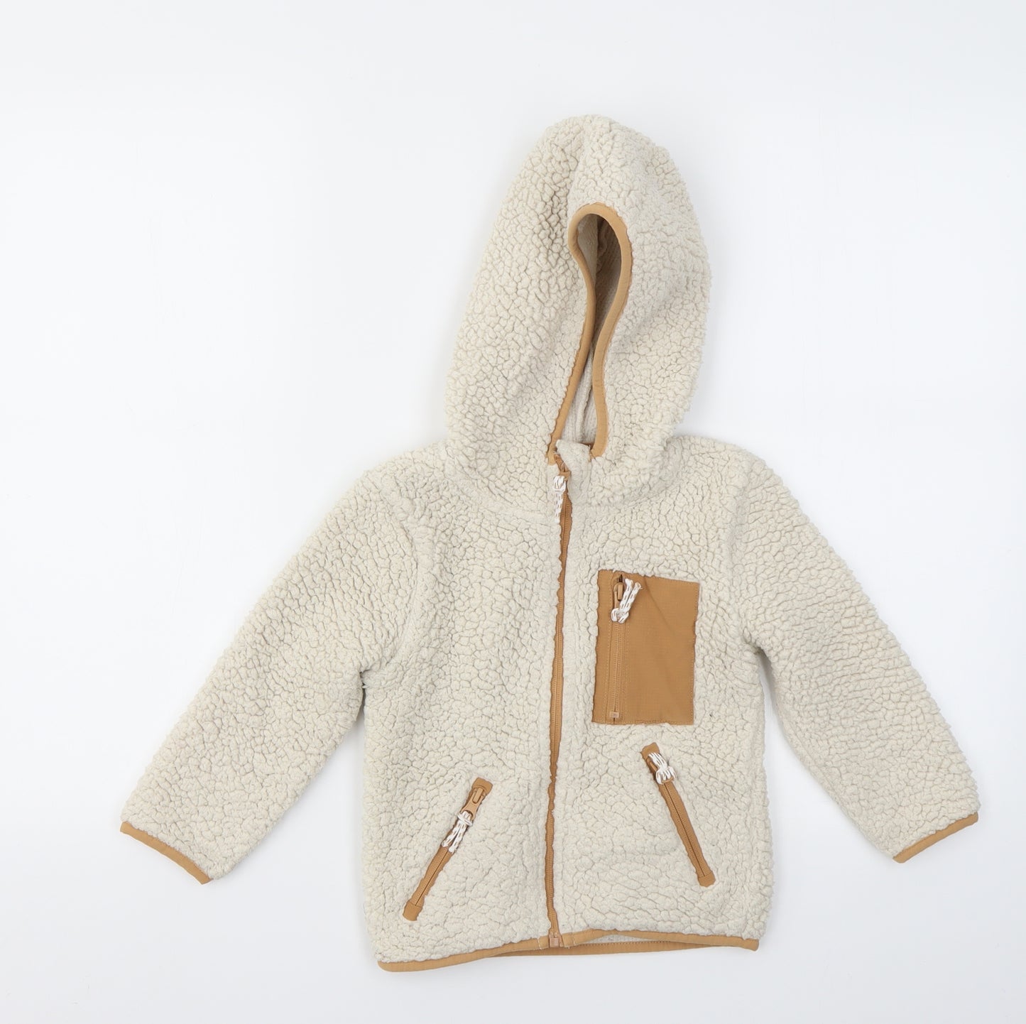 George Boys Beige   Full Zip Jumper Size 2-3 Years