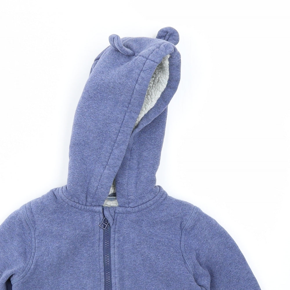 M&S Boys Blue   Full Zip Hoodie Size 3-4 Years