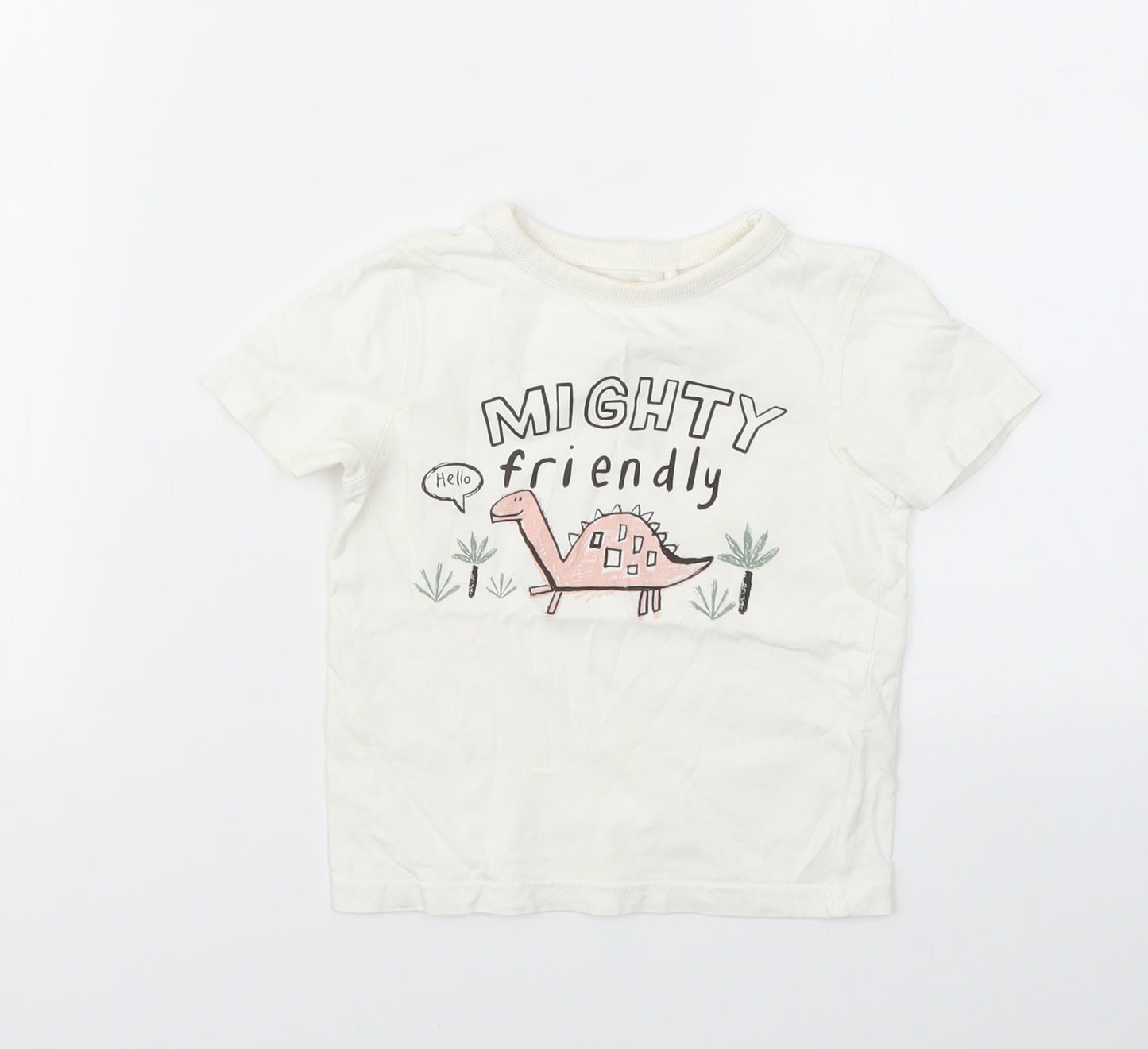 George Baby Ivory Animal Print  Basic T-Shirt Size 12-18 Months