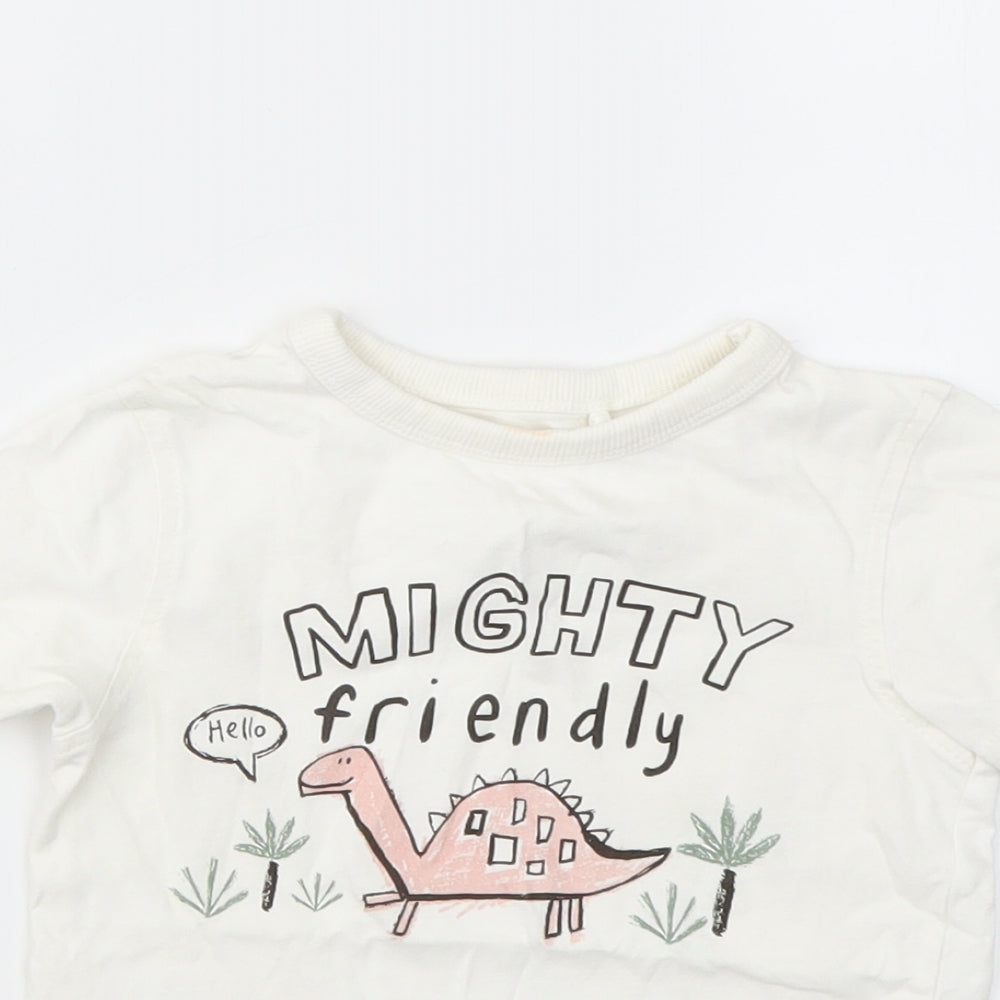 George Baby Ivory Animal Print  Basic T-Shirt Size 12-18 Months