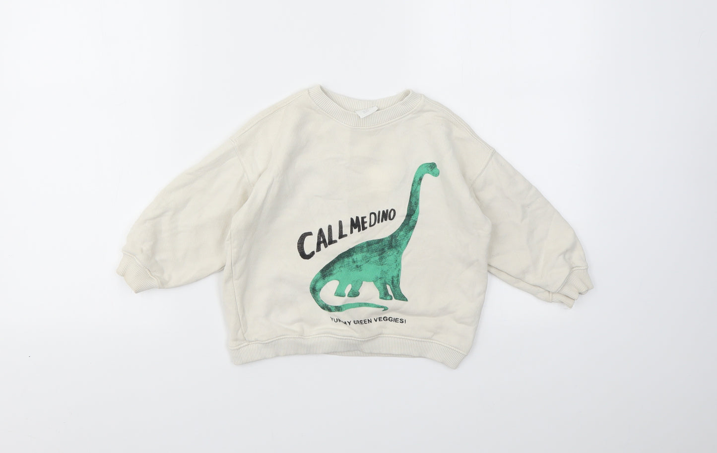Zara Boys Ivory Geometric  Pullover Jumper Size 24 Months