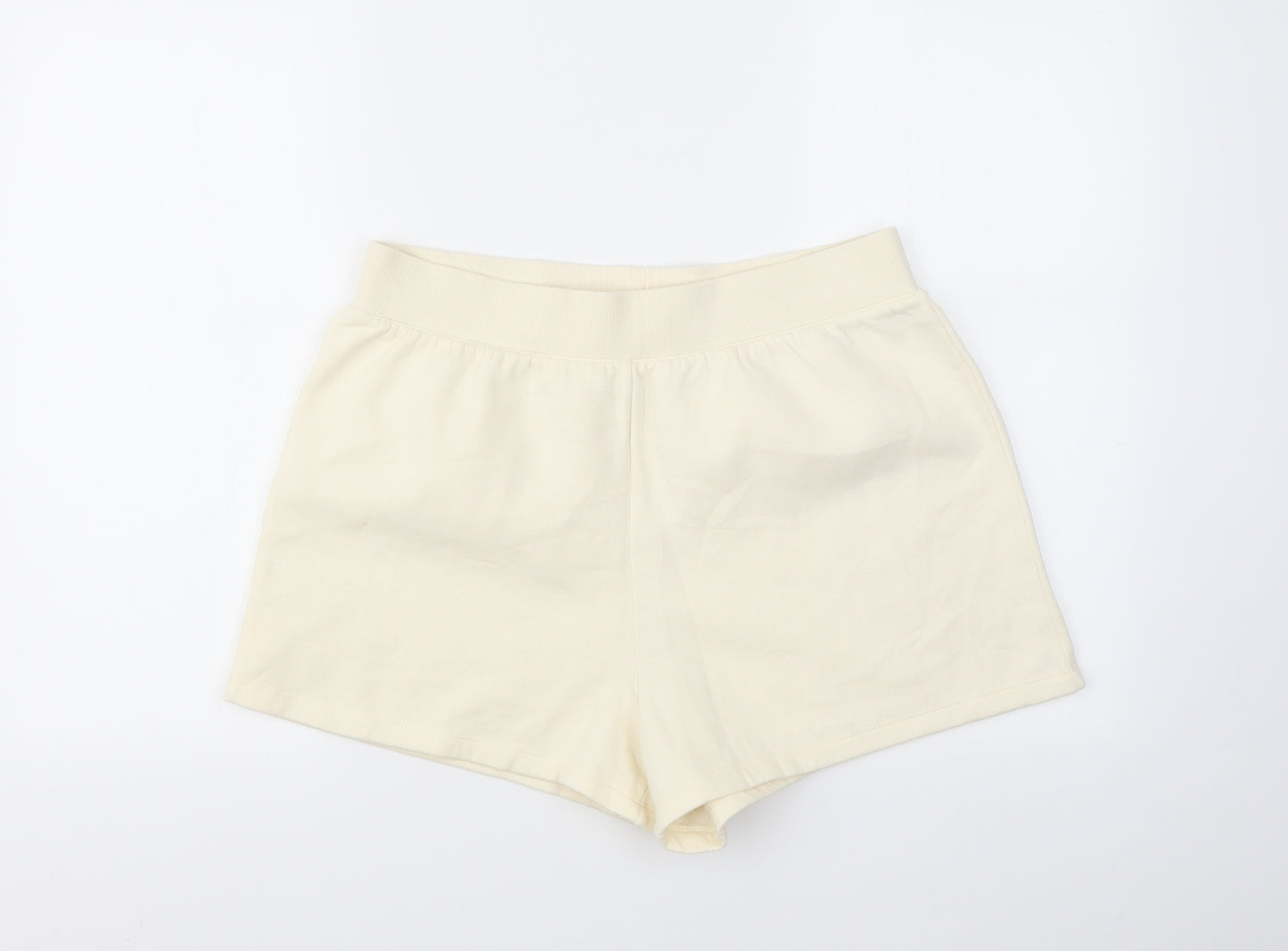 H&M Womens Ivory   Cut-Off Shorts Size M - stretch waistband