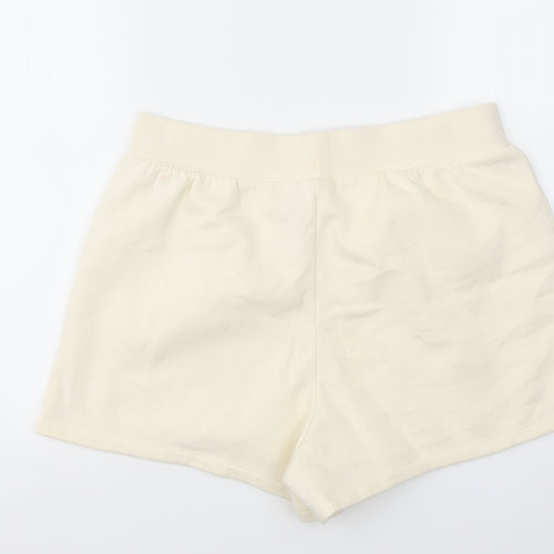 H&M Womens Ivory   Cut-Off Shorts Size M - stretch waistband