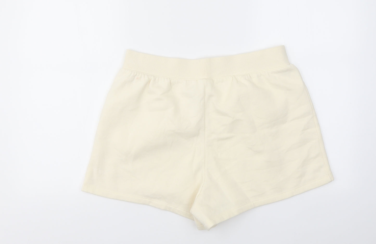 H&M Womens Ivory   Cut-Off Shorts Size M - stretch waistband