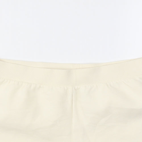 H&M Womens Ivory   Cut-Off Shorts Size M - stretch waistband