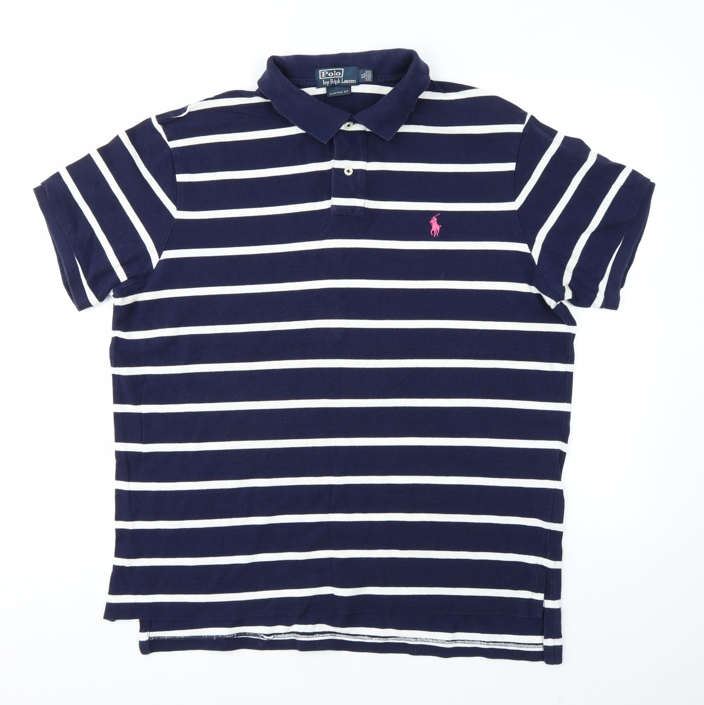Ralph Lauren Mens Blue Striped   Polo Size XL