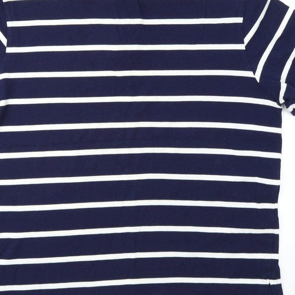 Ralph Lauren Mens Blue Striped   Polo Size XL