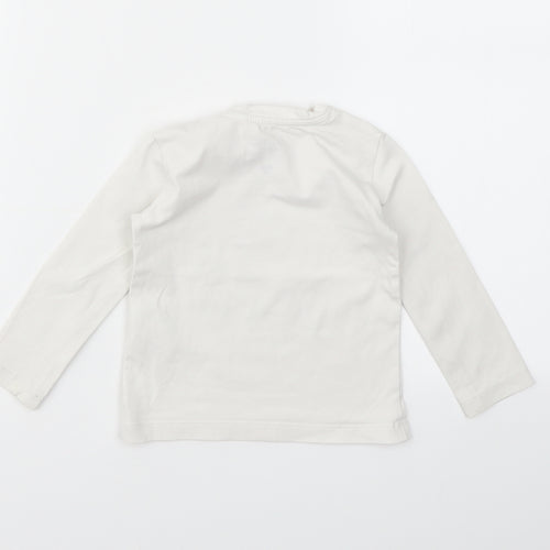 PRIMIGI  Girls White Geometric  Basic T-Shirt Size 10 Years