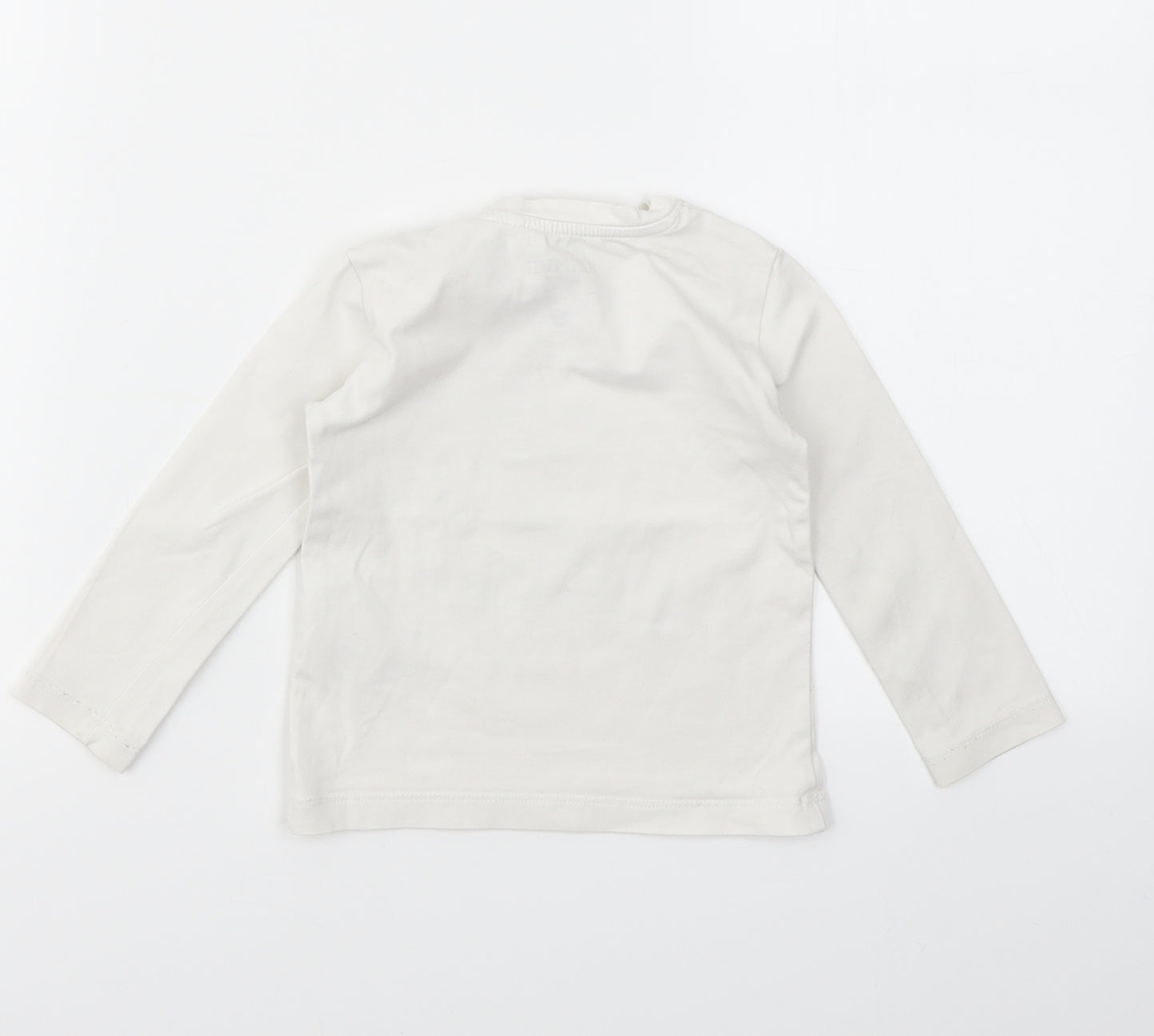 PRIMIGI  Girls White Geometric  Basic T-Shirt Size 10 Years