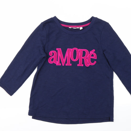WULILUU Girls Blue Geometric  Pullover Jumper Size XS