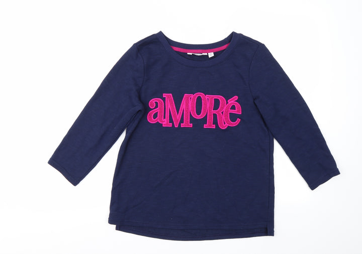 WULILUU Girls Blue Geometric Pullover Jumper Size XS