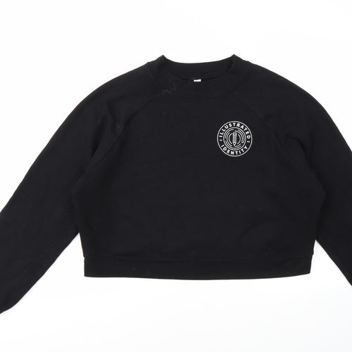 Preworn Womens Black Geometric  Pullover Sweatshirt Size M